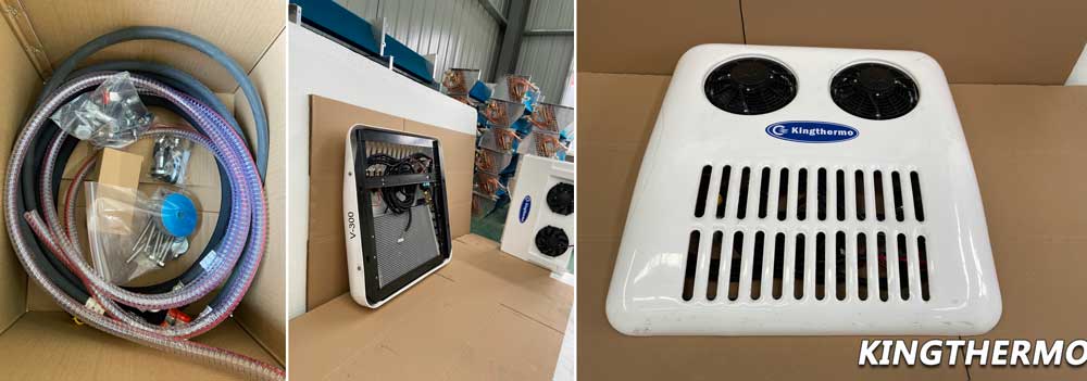 Checking V-300 van transport refrigeration units in factory